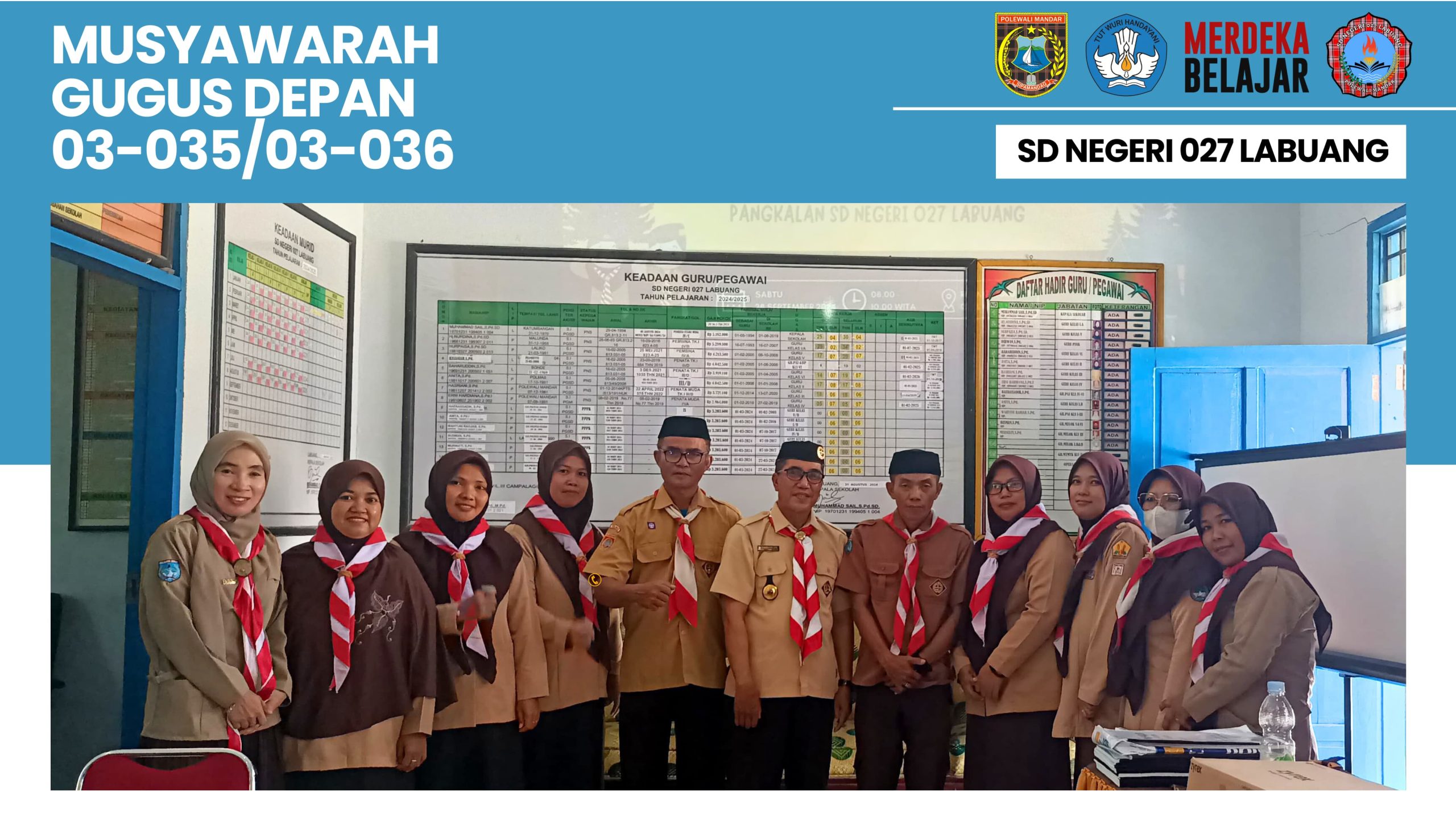 Pelaksanaan Musyawarah Gugus Depan 03-035/03-036 SD Negeri 027 Labuang: Wujud Demokrasi dalam Pembentukan Pengurus Baru