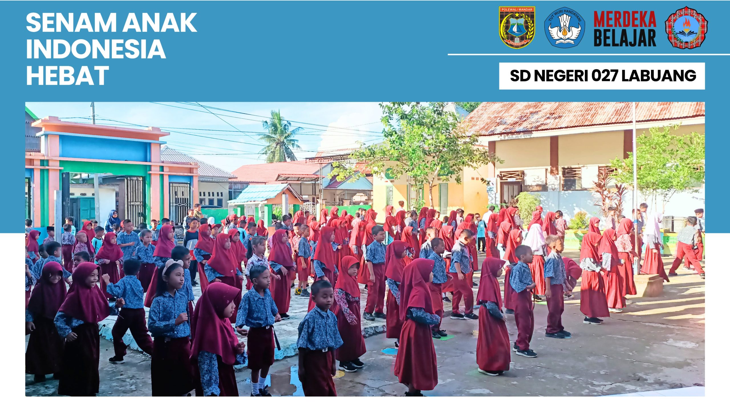 Senam Anak Indonesia Hebat Kembali Dilaksanakan di SD Negeri 027 Labuang Usai Libur Idul Fitri