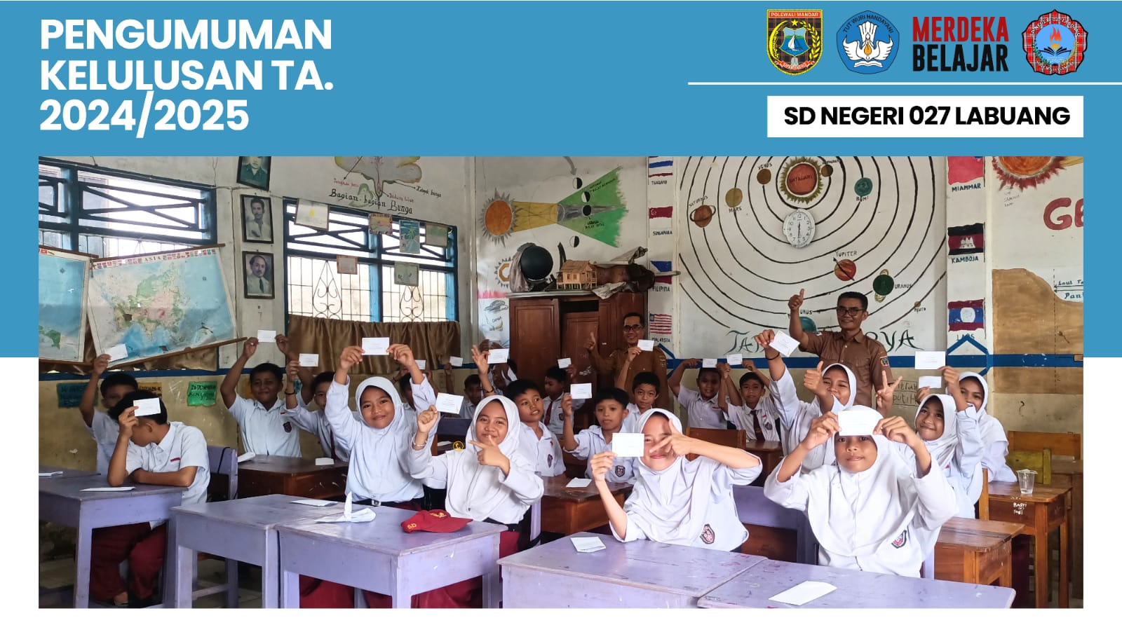PENGUMUMAN KELULUSAN PESERTA DIDIK KELAS VI SD NEGERI 027 LABUANG TAHUN PELAJARAN 2024/2025