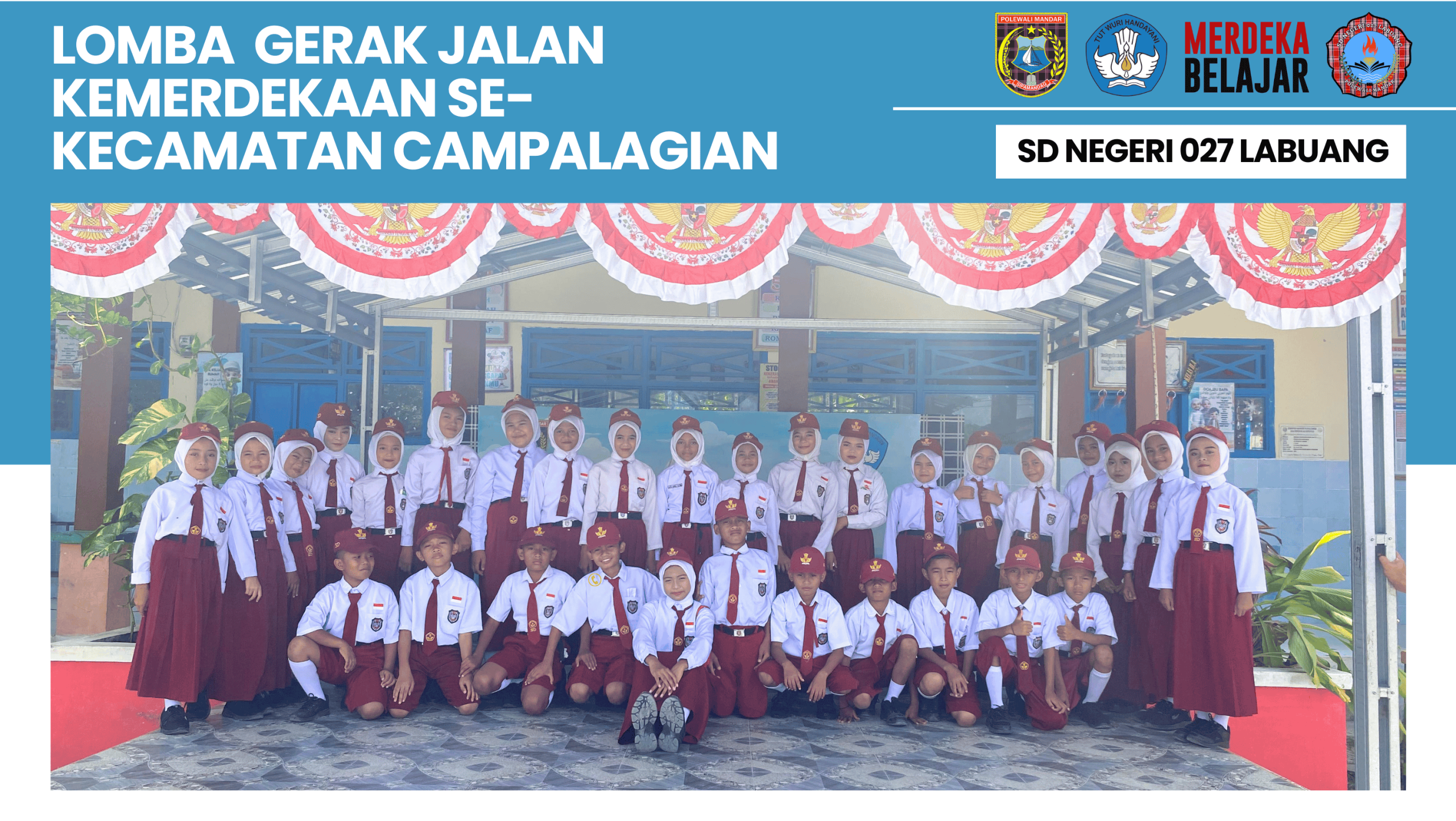Rayakan HUT RI ke-80, SDN 027 Labuang Ikut Semarak Gerak Jalan Kemerdekaan